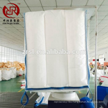 Hot selling 100% virgin PP woven sacks white top spout flat bottom cross corner lifting loops container bag handan zhongrun